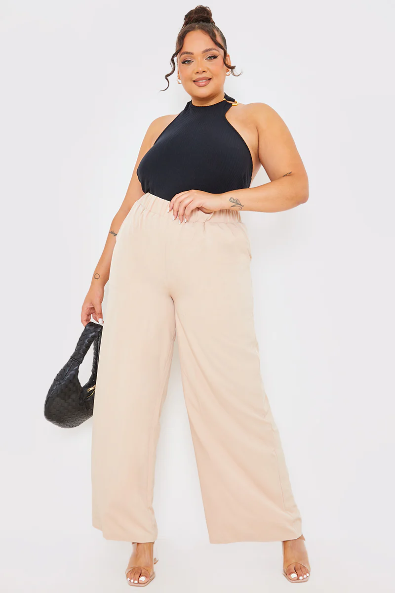 Elasticated Waist Wide Leg Trousers - Image 4