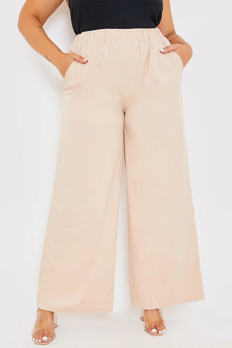 Elasticated Waist Wide Leg Trousers - Image 5