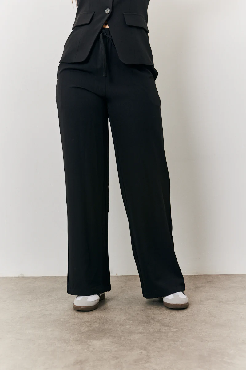 Elasticated Mid Rise Wide Leg Trouser - Image 2