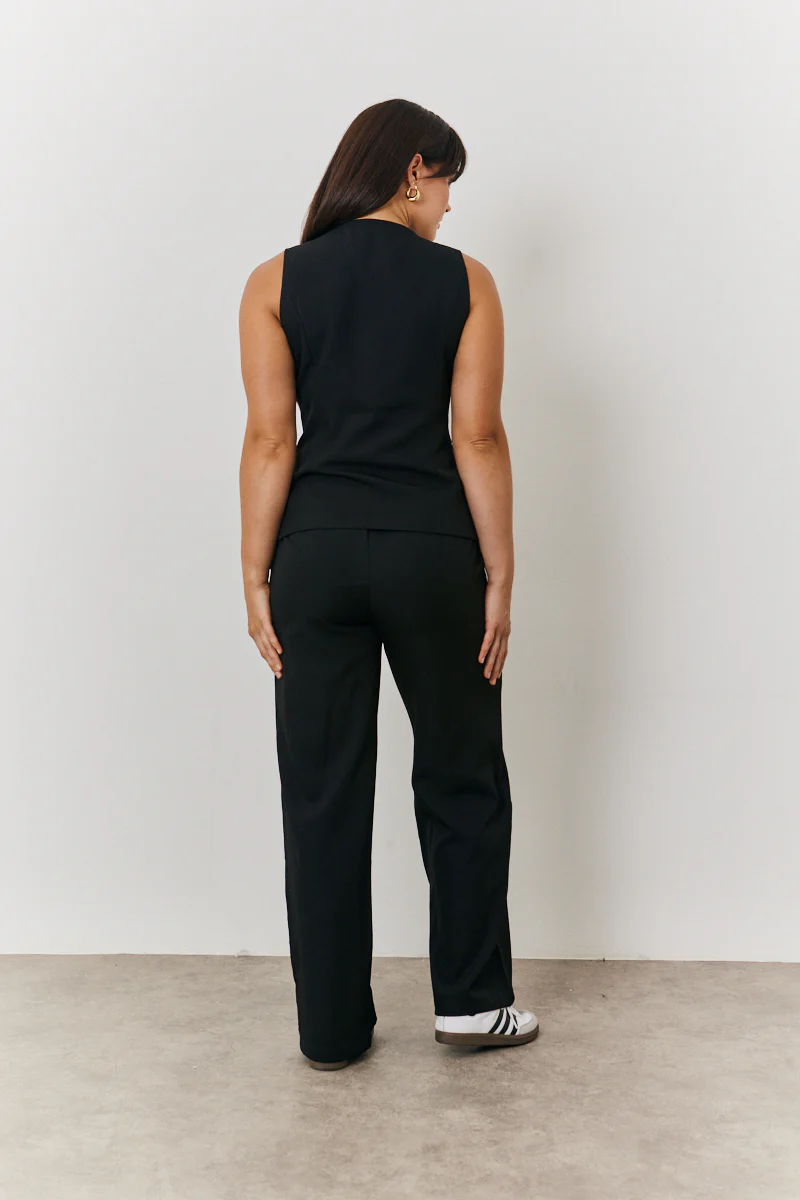 Elasticated Mid Rise Wide Leg Trouser - Image 3