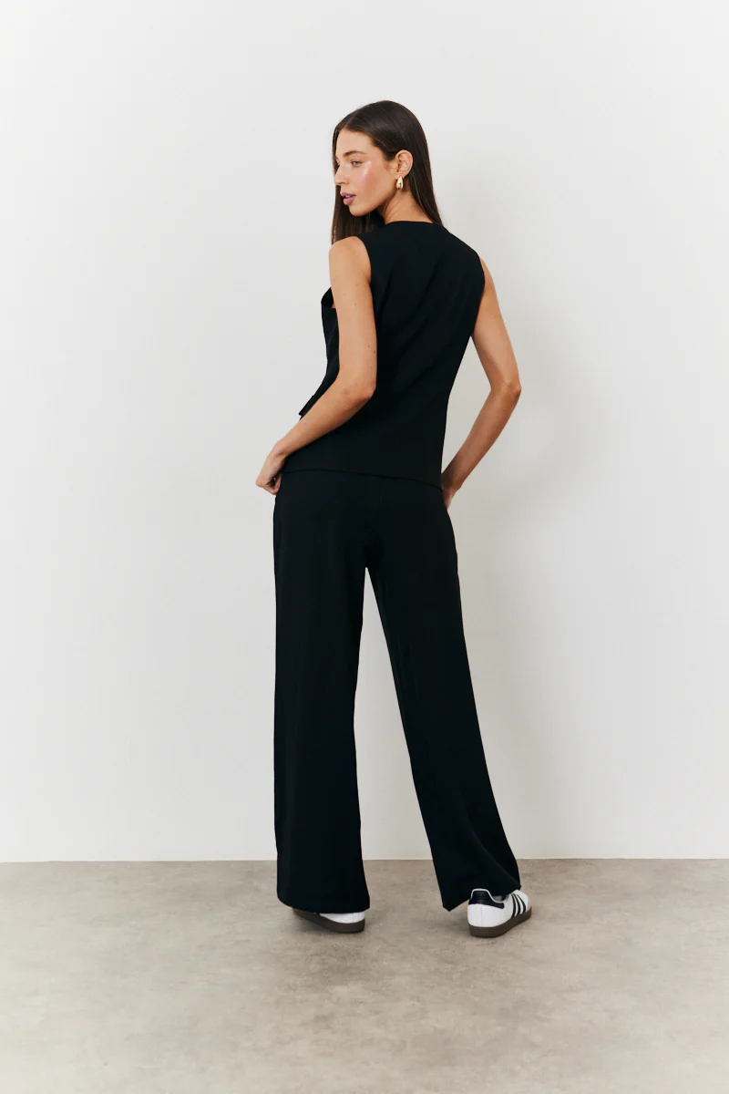 Elasticated Mid Rise Wide Leg Trouser - Image 8