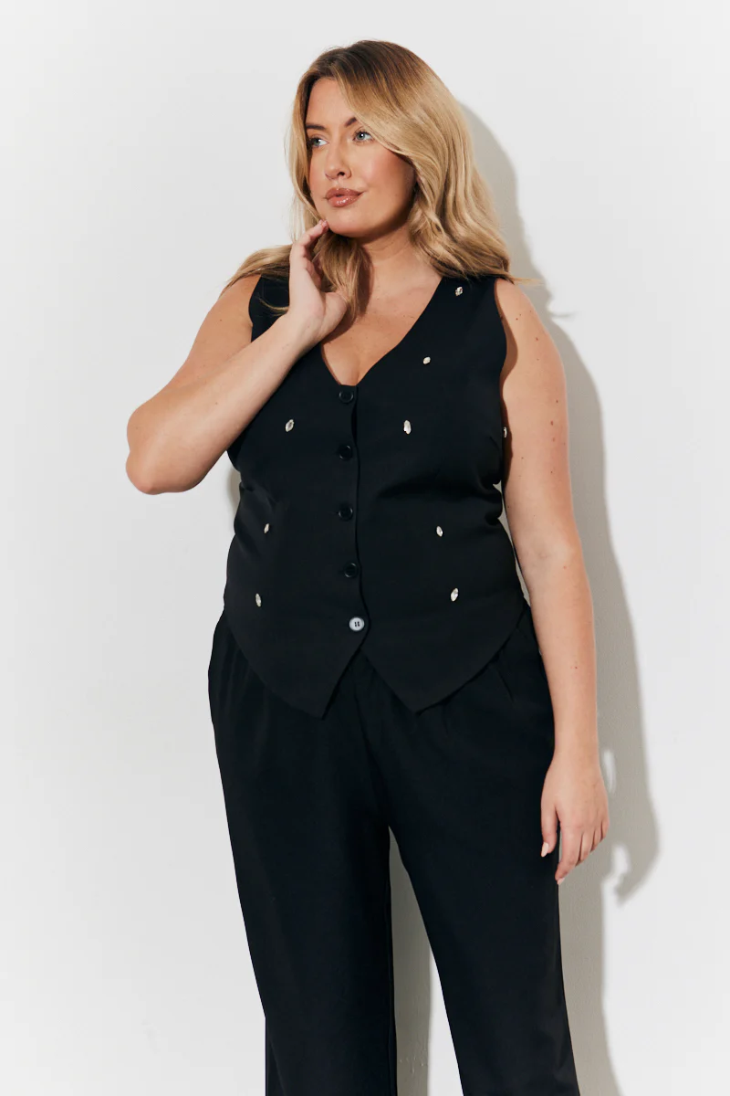 Black Embellished Waistcoat - Image 5