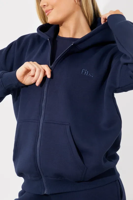 Embroidered Zip Up Jersey Jacket - Image 5
