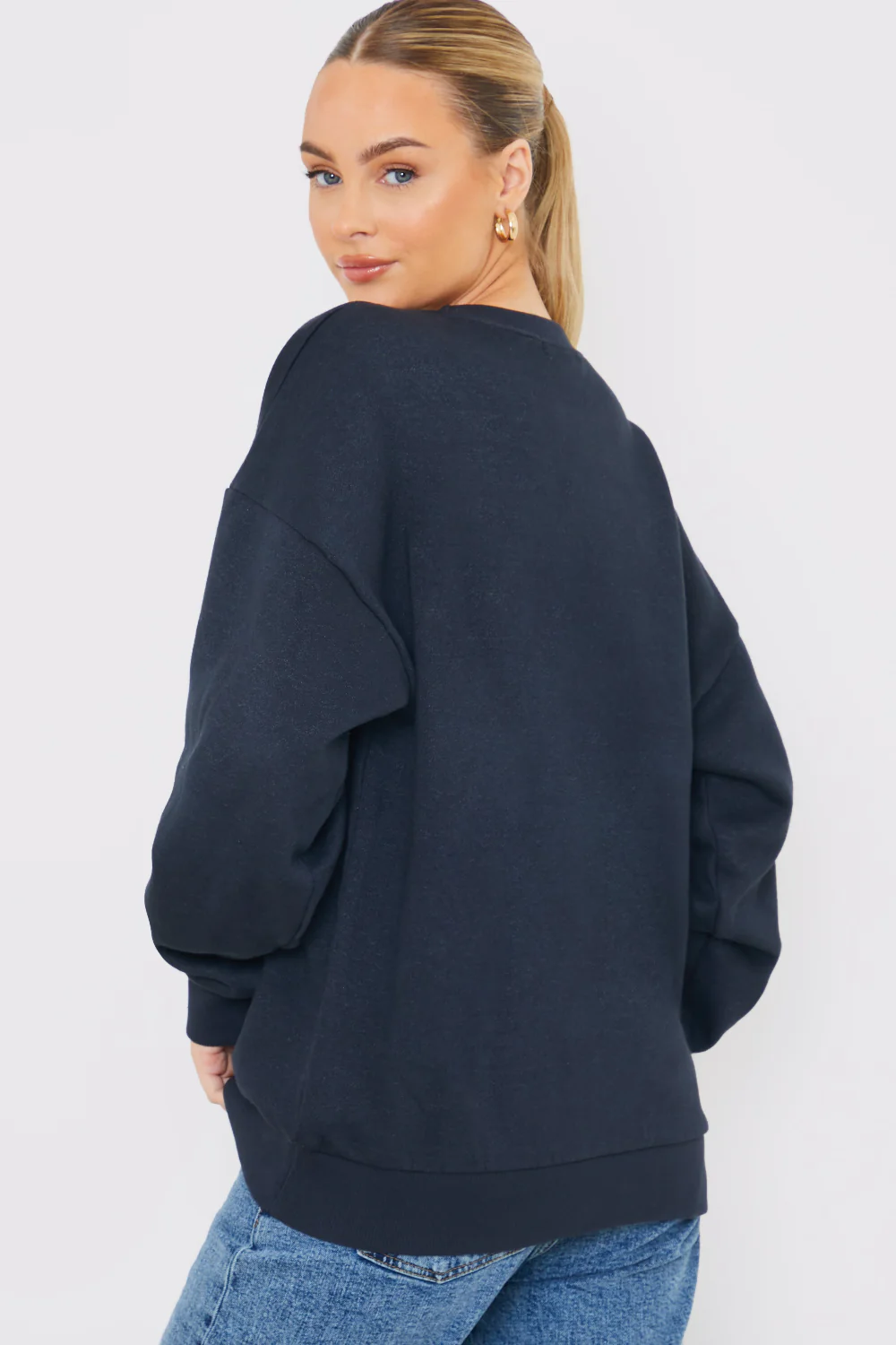 Embroidered Distressed Oversized Sweatshirt - Image 3