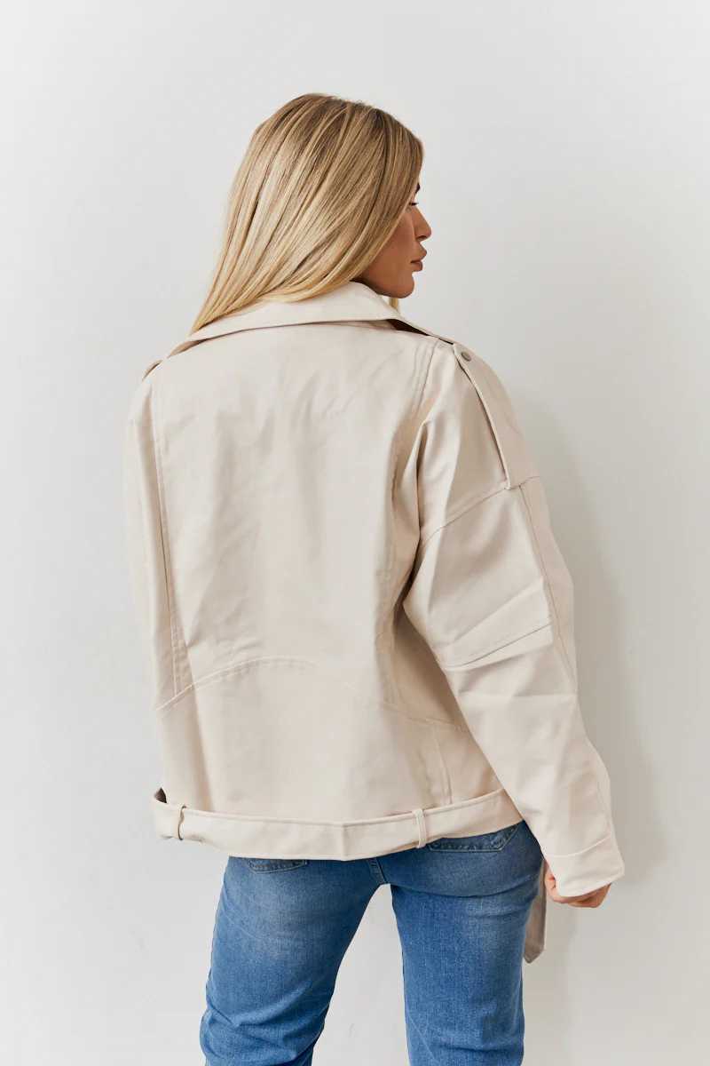 Faux Leather Biker Jacket - Image 3