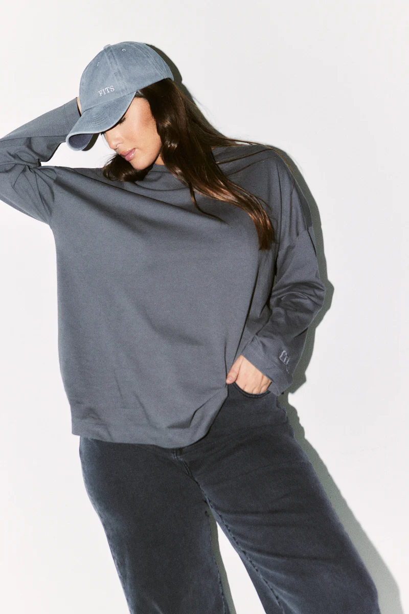 Fits Embroidered Crew Neck Long Sleeve T-Shirt