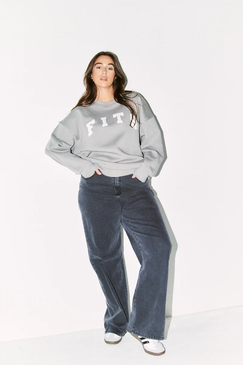 Fits Slogan Knitted Crew Neck Sweatshirt - Image 3