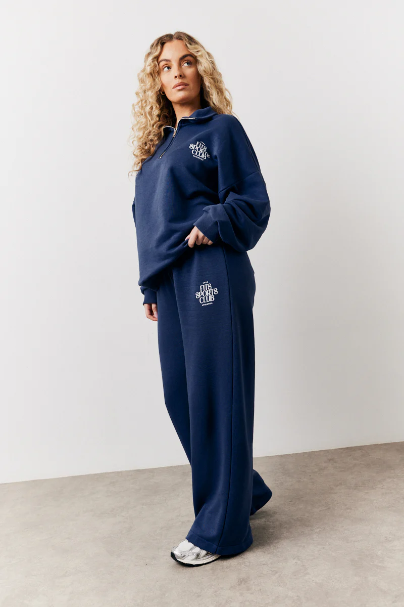 Navy Fits Graphic Straight Leg Co-Ord Jogger
