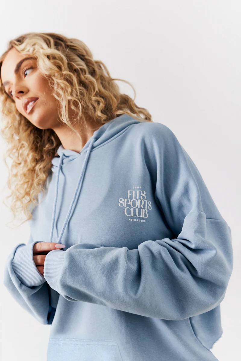 Blue Fits Sports Club Graphic Oversized Hoodie - Image 2