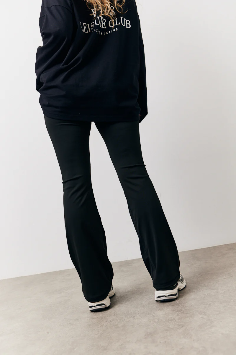 Black Flare Leg High Waisted Co-Ord Yoga Trousers - Image 3