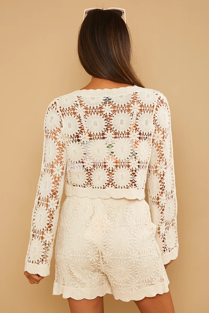 Floral Detail Knit Co-Ord Cardigan - Image 12