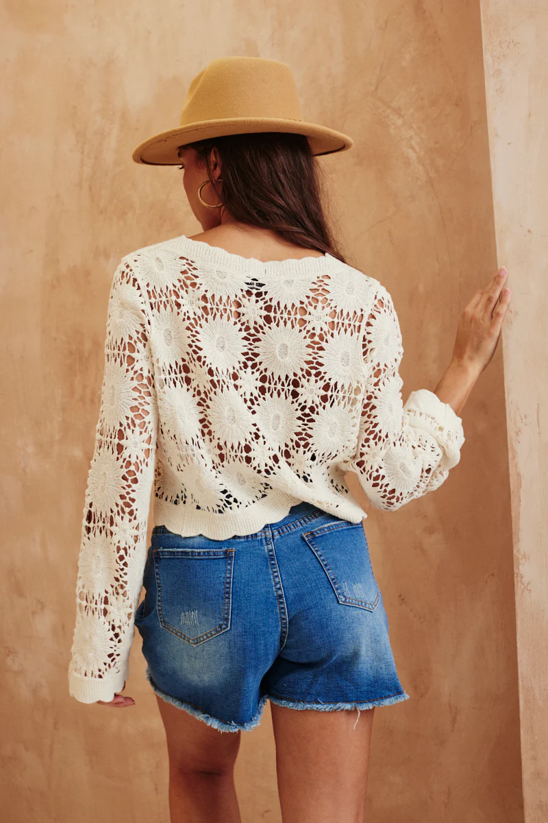 Floral Detail Knit Co-Ord Cardigan - Image 6