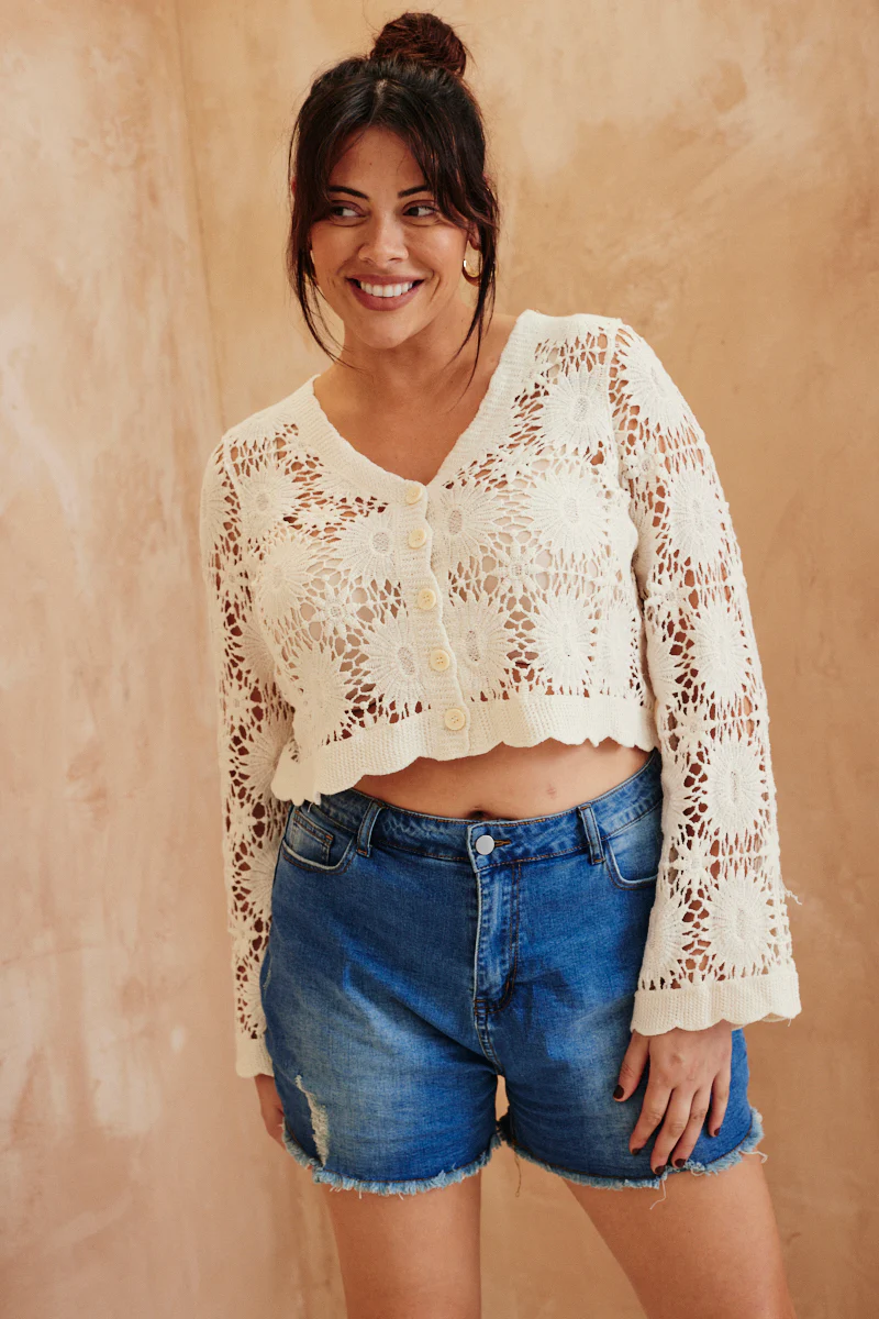 Floral Detail Knit Co-Ord Cardigan - Image 7
