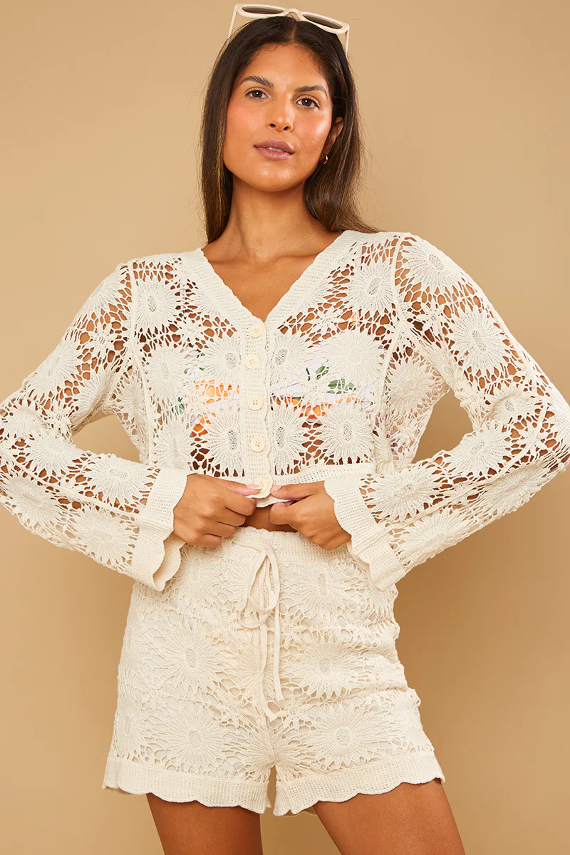 Floral Detail Knit Co-Ord Cardigan - Image 9