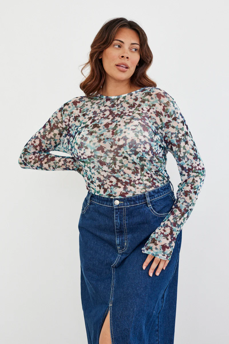 Floral Mesh T-Shirt