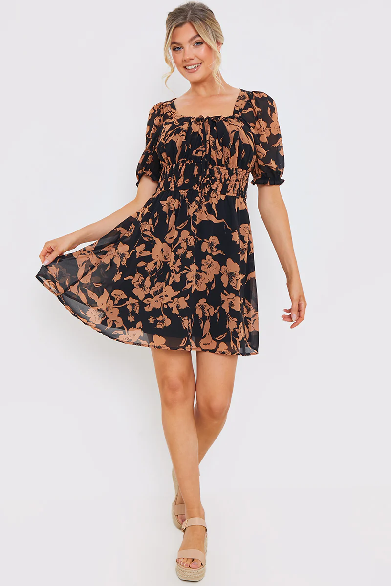 Floral Milkmaid Mini Dress - Image 2
