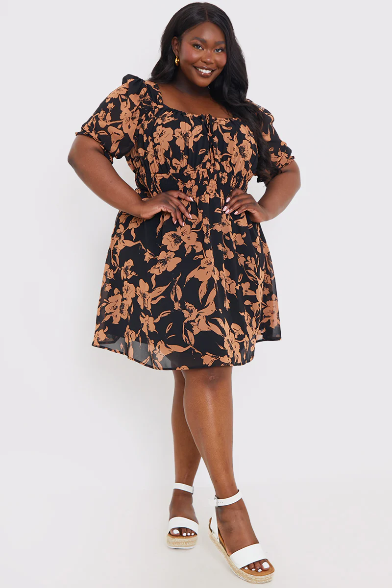 Floral Milkmaid Mini Dress - Image 7