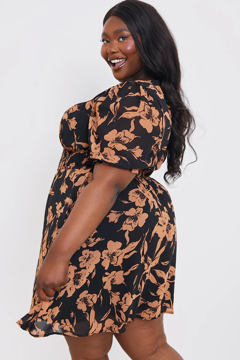 Floral Milkmaid Mini Dress - Image 9