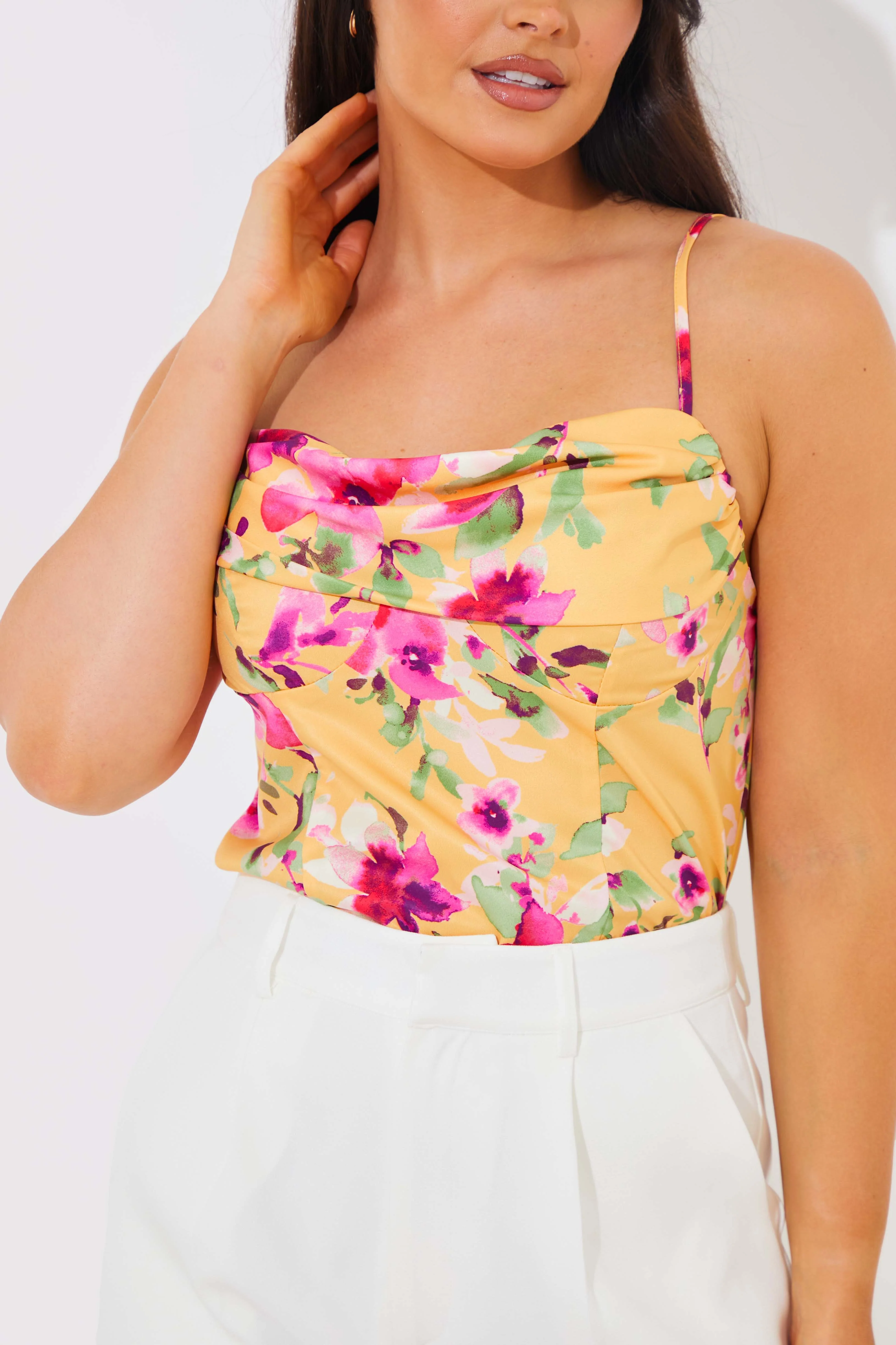 Floral Drape Bodysuit - Image 4