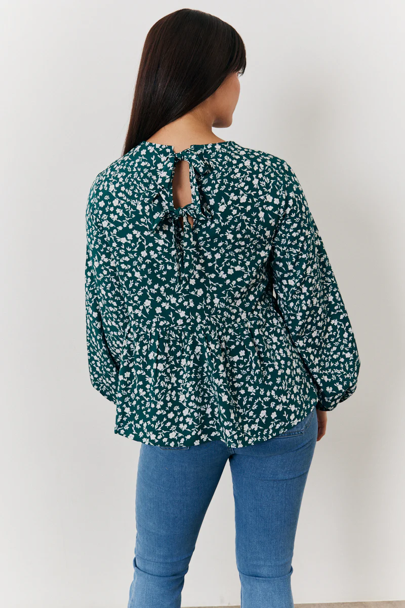 Floral Printed Smock Top - Image 3