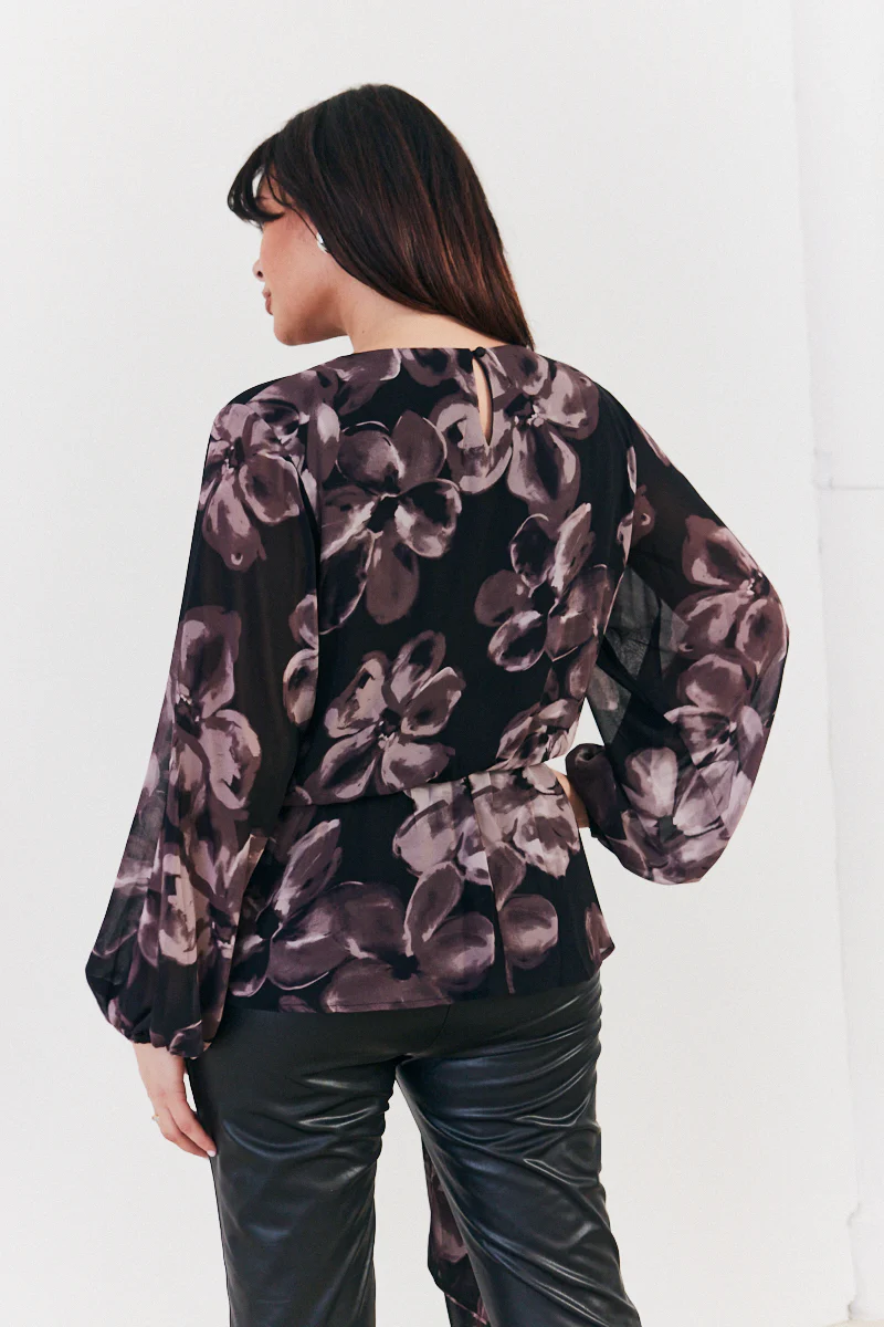 Floral Tie Waist Blouse - Image 4