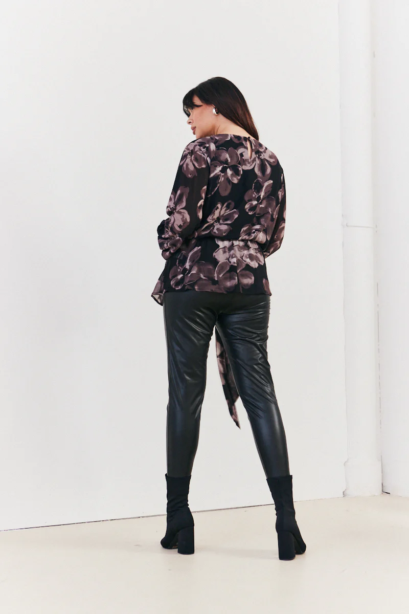 Floral Tie Waist Blouse - Image 5