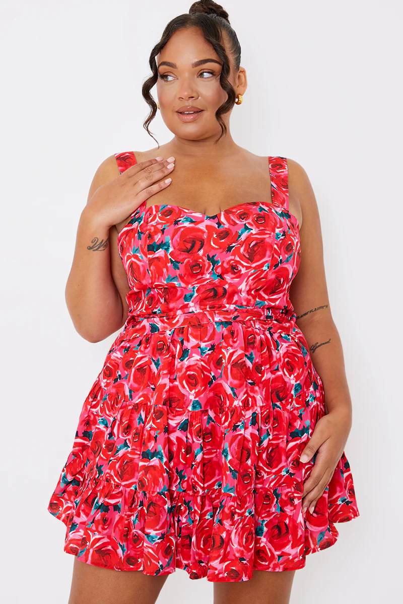 Floral Tiered Mini Dress - Image 5
