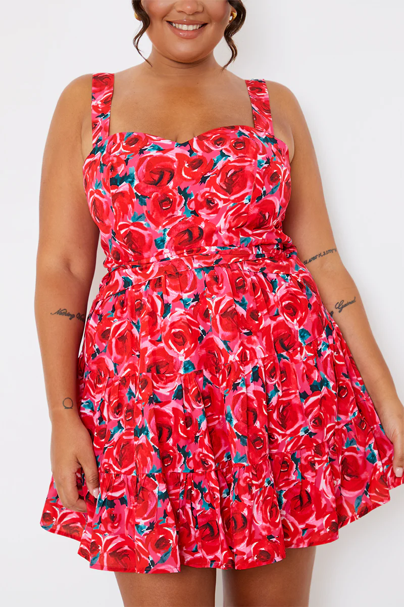 Floral Tiered Mini Dress - Image 7