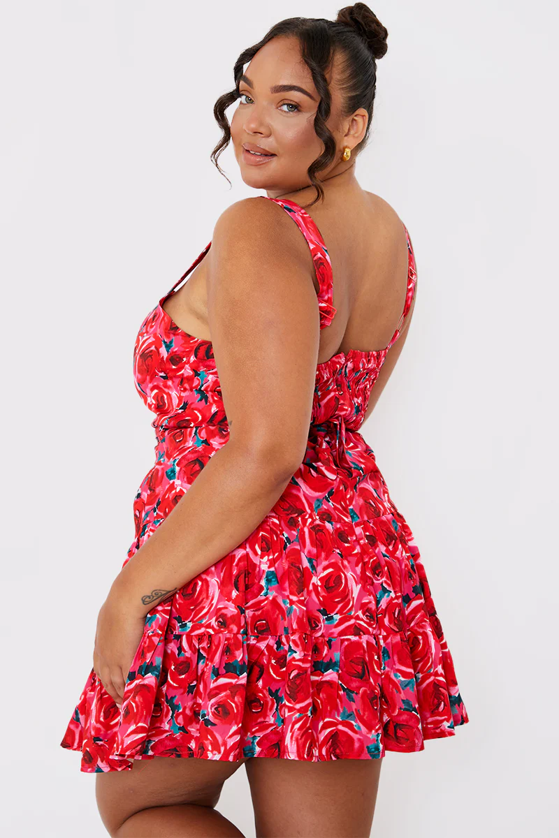 Floral Tiered Mini Dress - Image 8