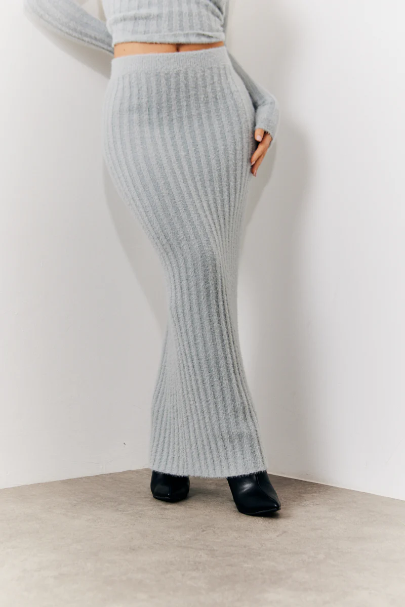 Fluffy Rib Co-Ord Midaxi Skirt - Image 3