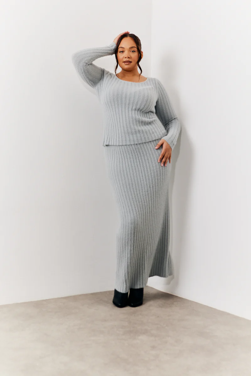 Fluffy Rib Co-Ord Midaxi Skirt - Image 5