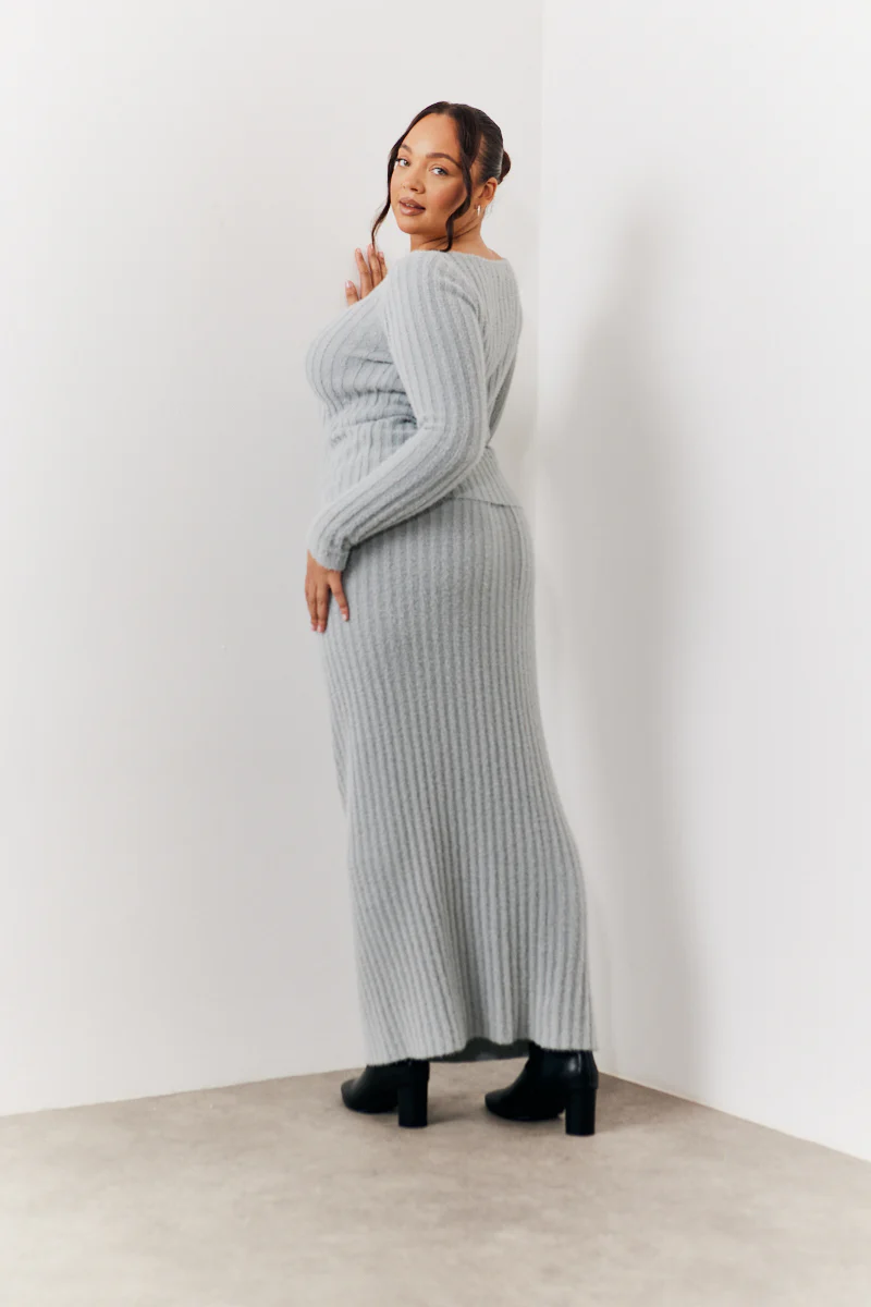 Fluffy Rib Co-Ord Midaxi Skirt - Image 6