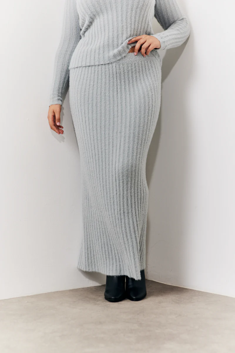Fluffy Rib Co-Ord Midaxi Skirt - Image 7