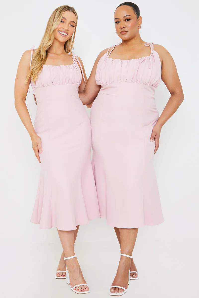 Gathered Bust Midi Dress - Image 4