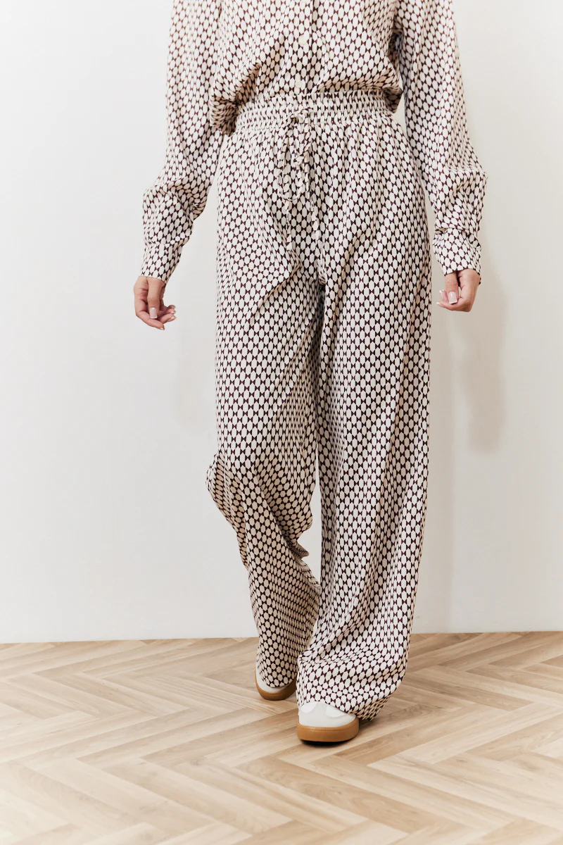 Geo Printed Wide Leg Trousers - Image 2