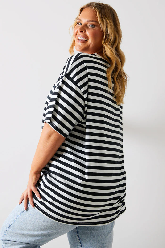 Longline Striped T-Shirt - Image 8