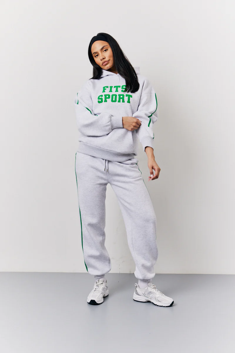 Grey Marl Fits Sport Bubble Print Co-Ord Hoodie - Image 2