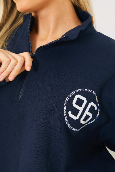Half Zip '96' Printed Toggle Sweater - Image 4