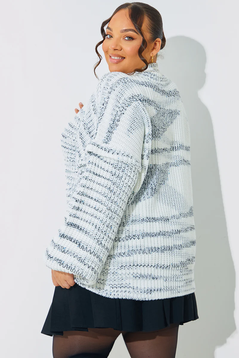 High Neck Frill Sleeve Knit Jumper - Image 9