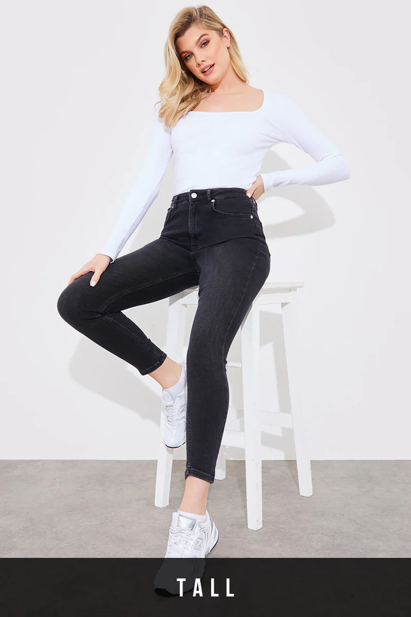 High Waisted Skinny Jeans - Image 49
