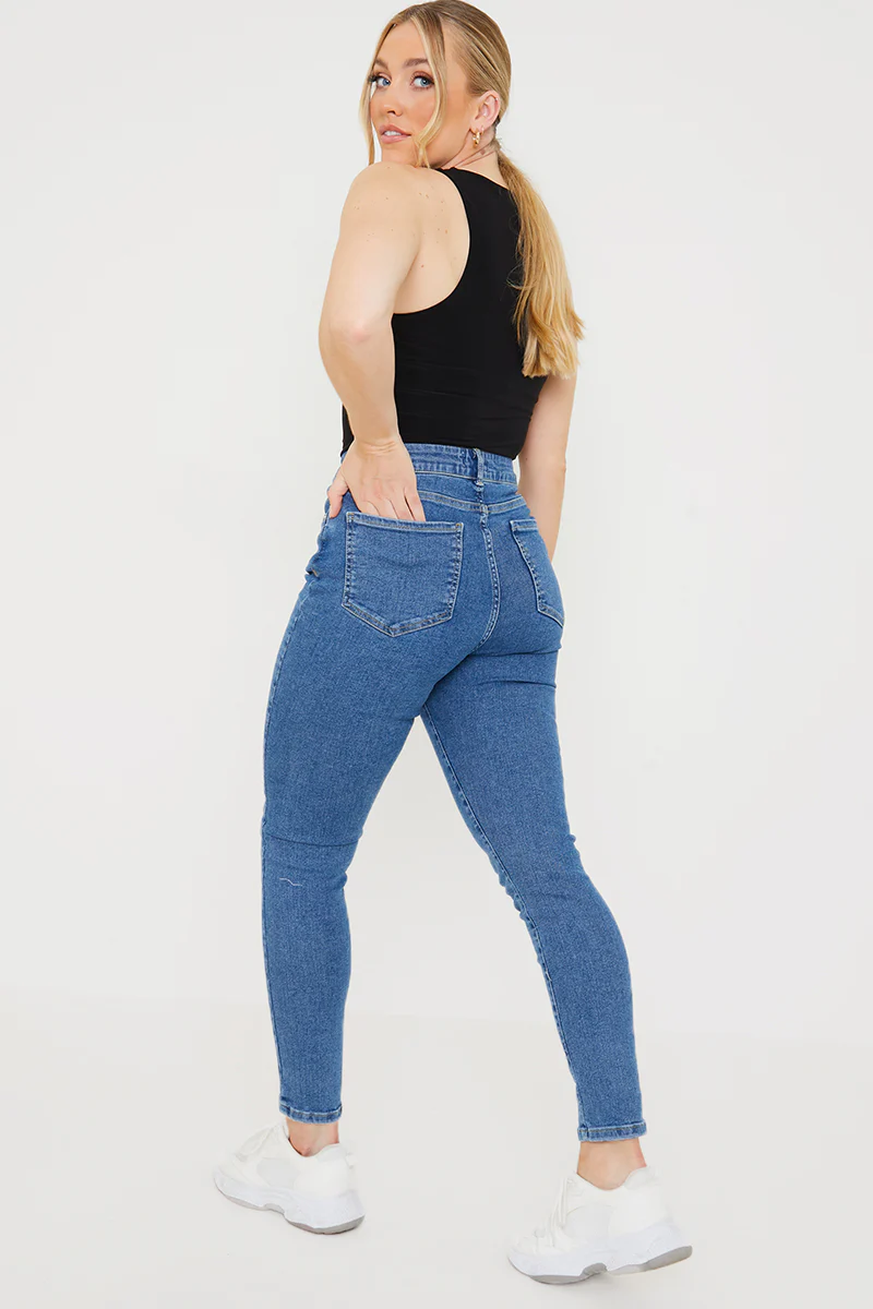 High Waisted Stretch Skinny Jeans - Image 14