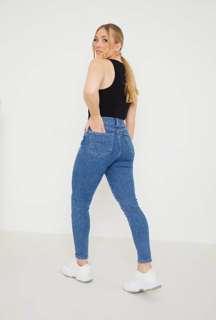 High Waisted Stretch Skinny Jeans - Image 9