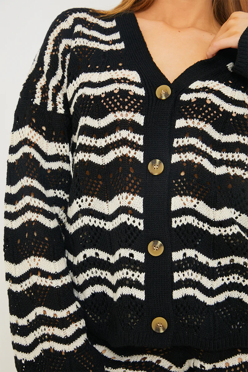 Knitted Chevron Co-ord Cardigan - Image 4