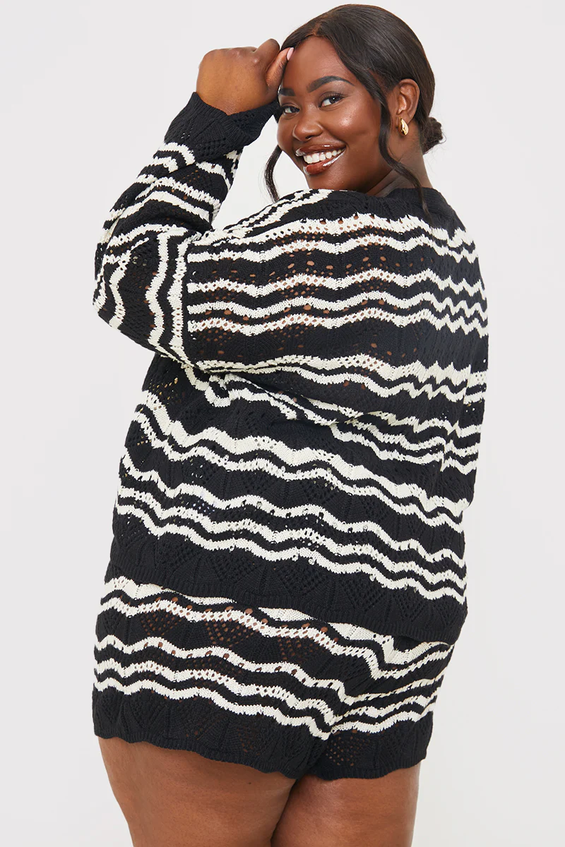 Knitted Chevron Co-ord Cardigan - Image 9