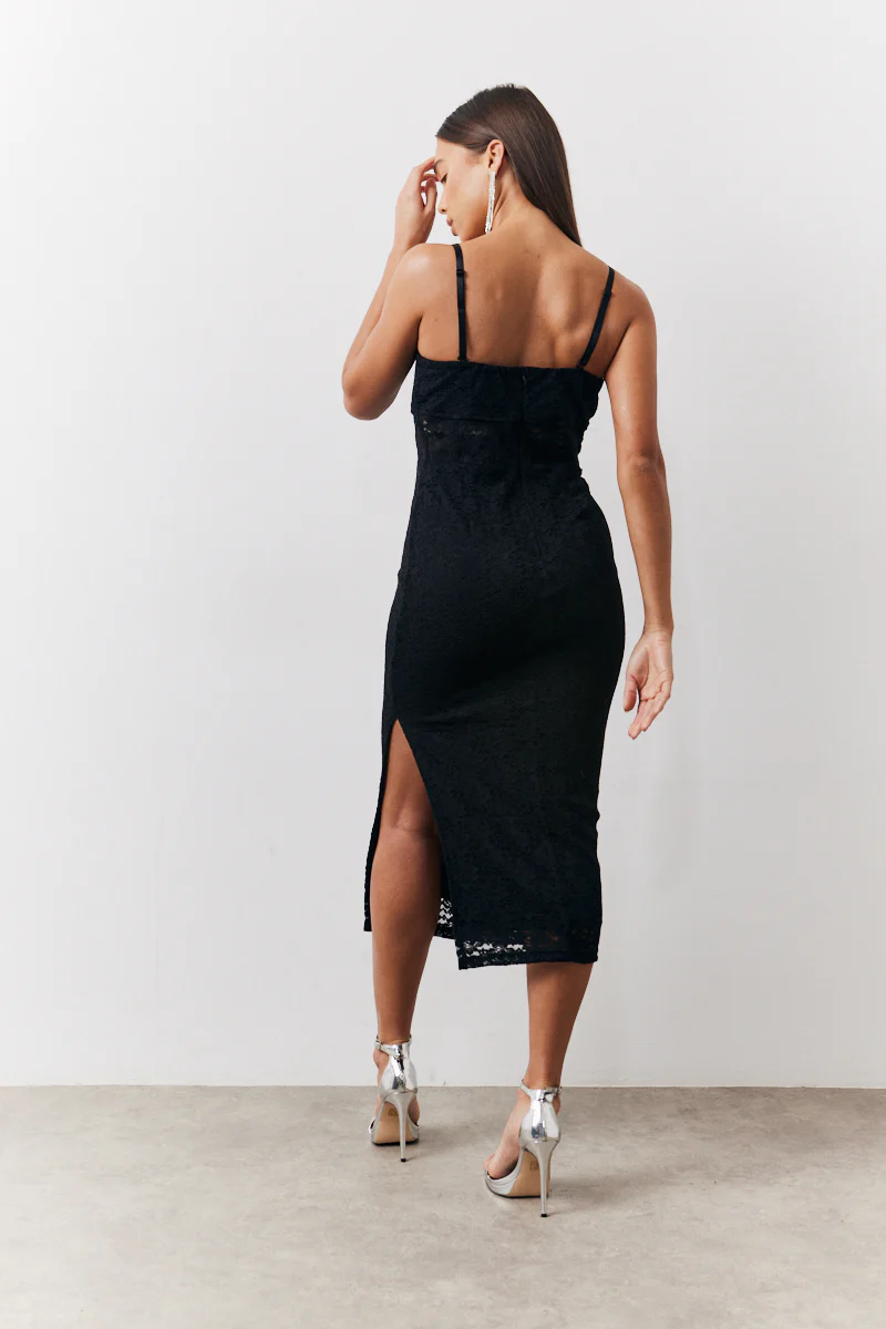 Lace Bandeau Midi Dress - Image 3
