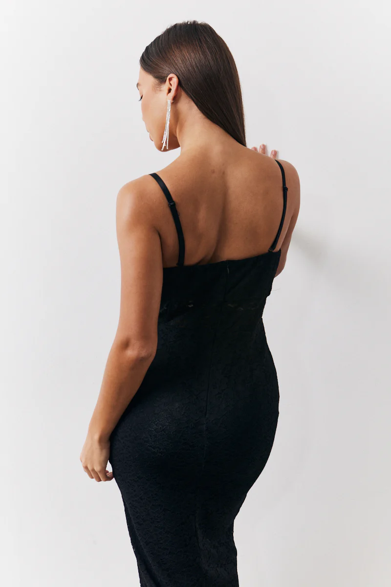 Lace Bandeau Midi Dress - Image 4