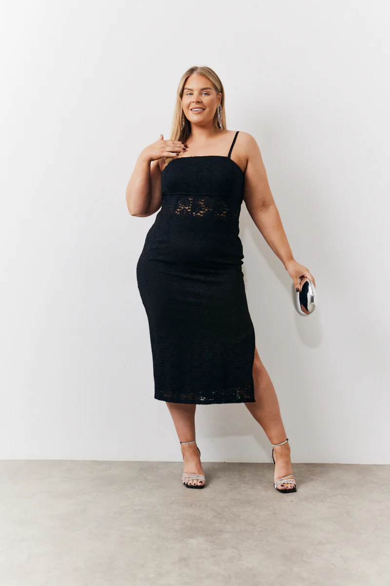 Lace Bandeau Midi Dress - Image 5