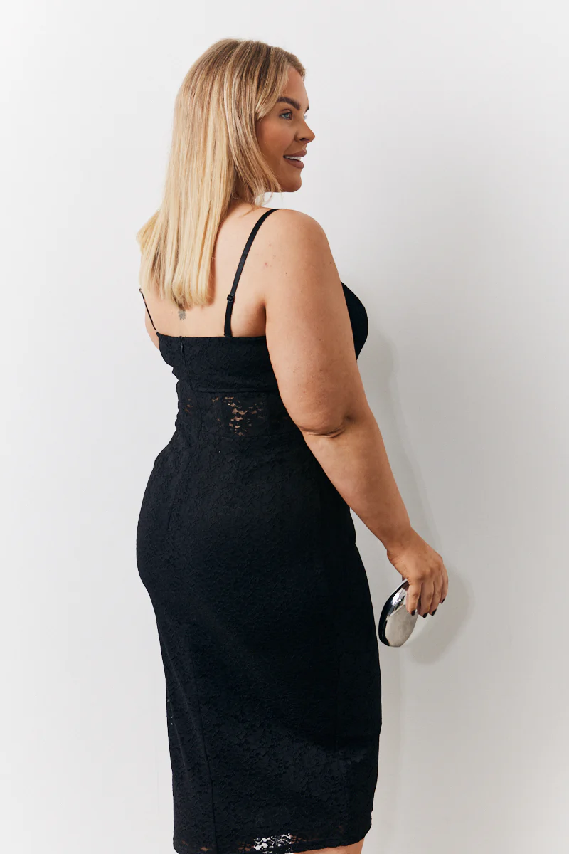 Lace Bandeau Midi Dress - Image 8