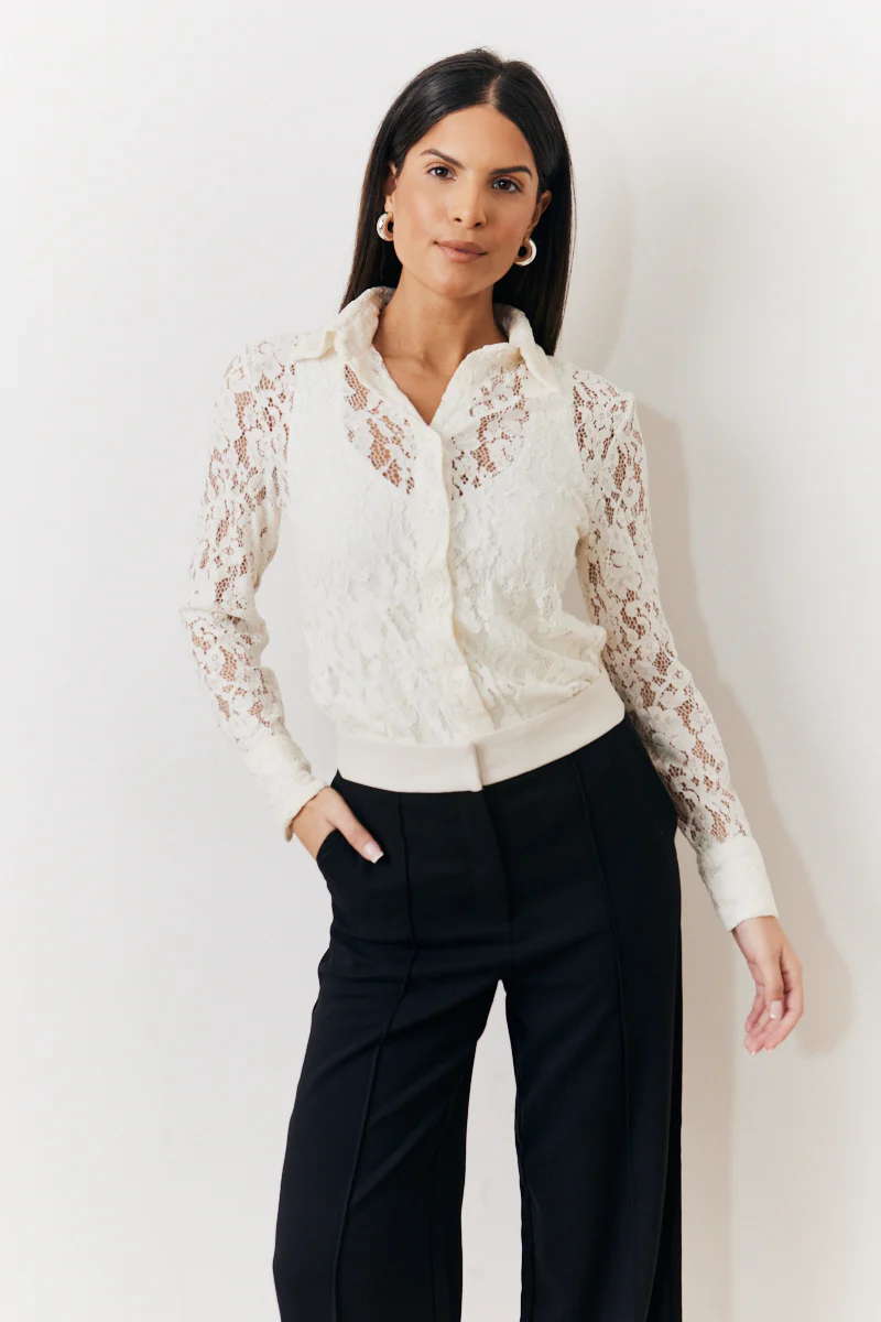 Cream Lace Shirt