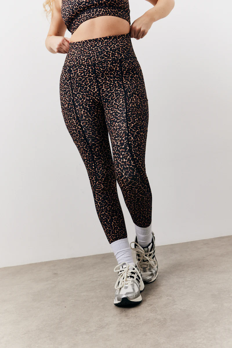 Leopard Print High Waisted Co-Ord Leggings - Image 3